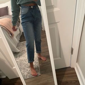 Nasty Gal Two Tone Mom Jeans